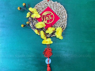 Vòng treo cửa Tết Lục Bình Mai Đào [3 Kiểu] ĐK16cm VTC-T-50